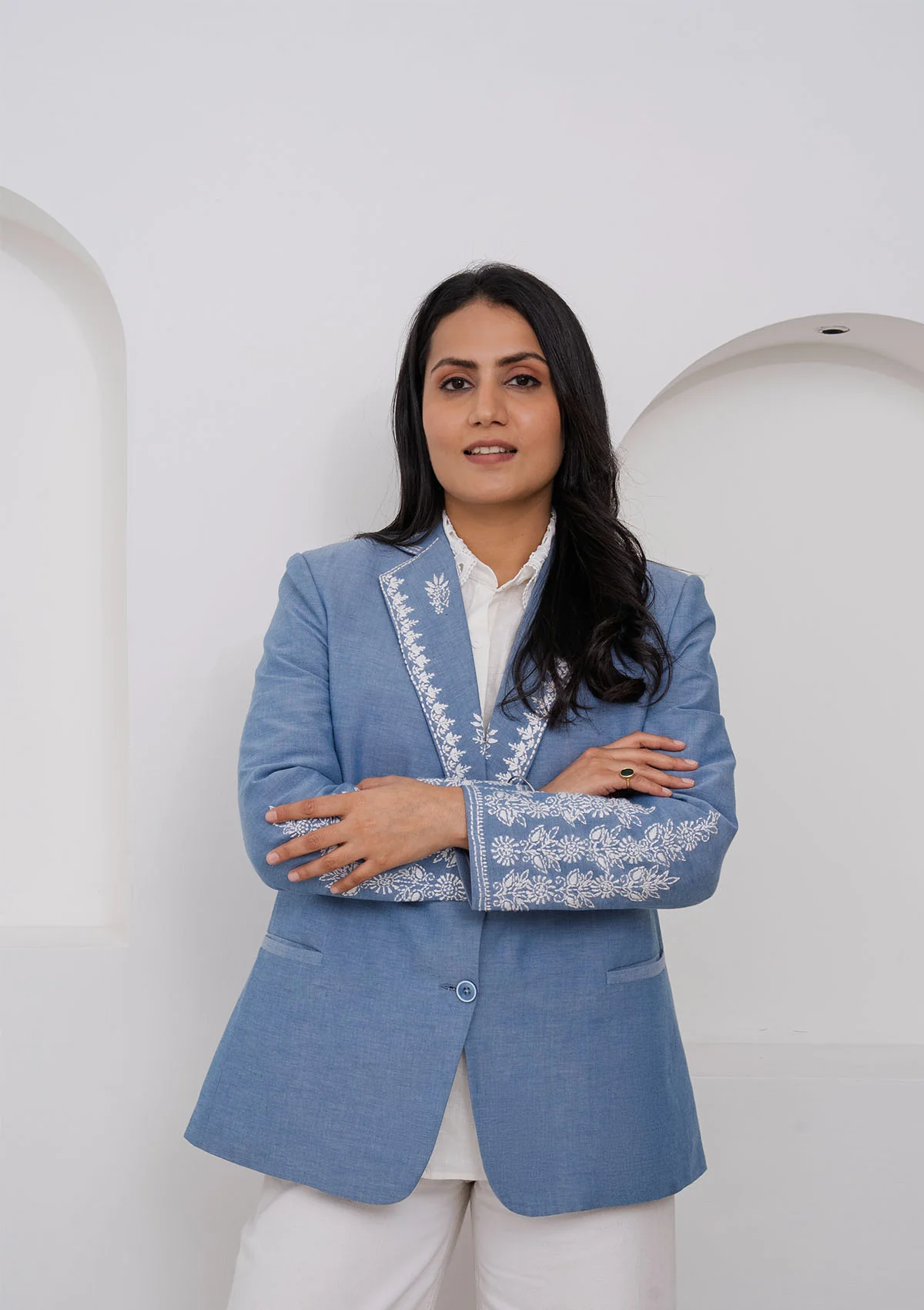 HOC Crafted Chikankari Women's Blazer - Image 2