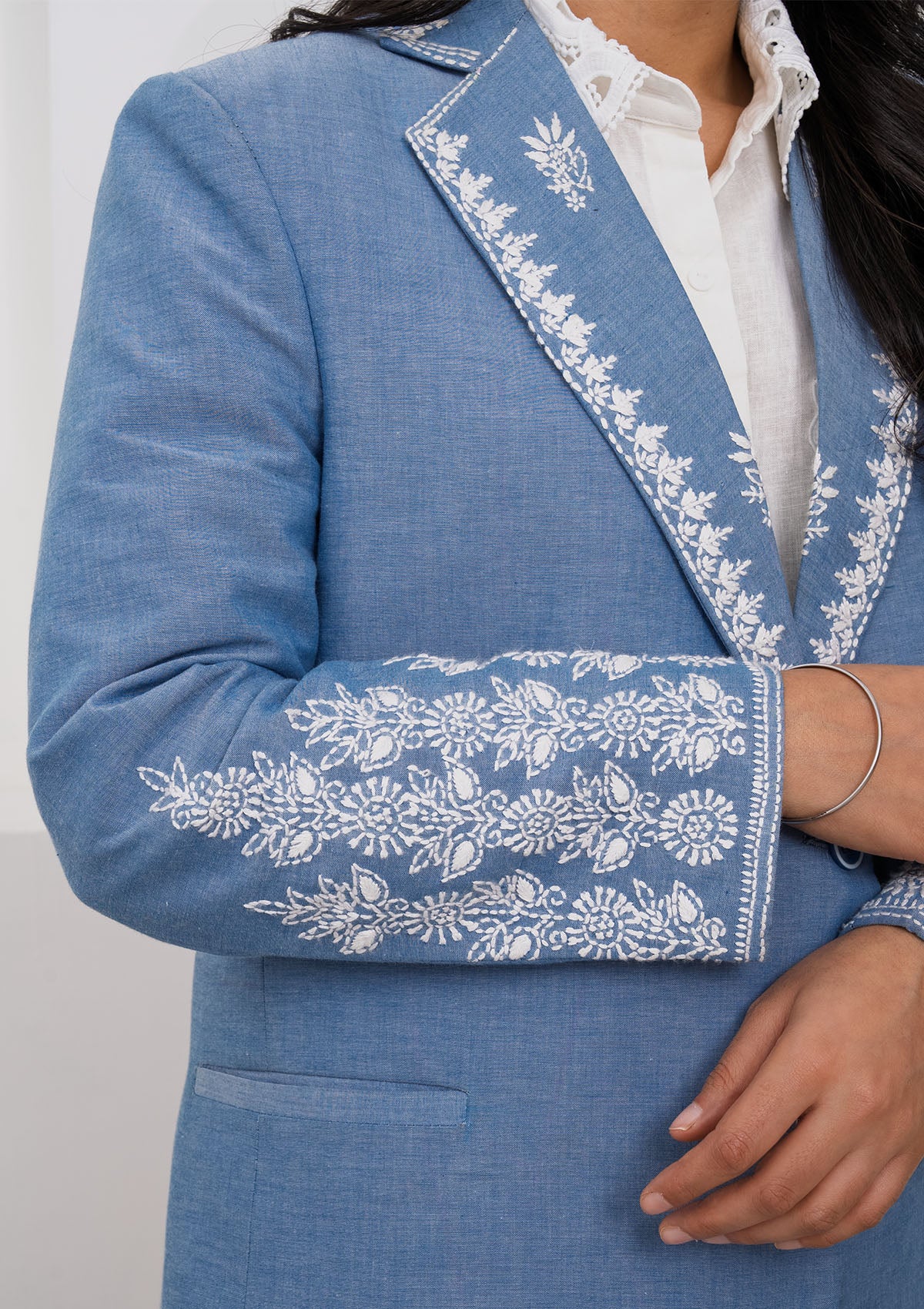 HOC Crafted Chikankari Women's Blazer - Image 5