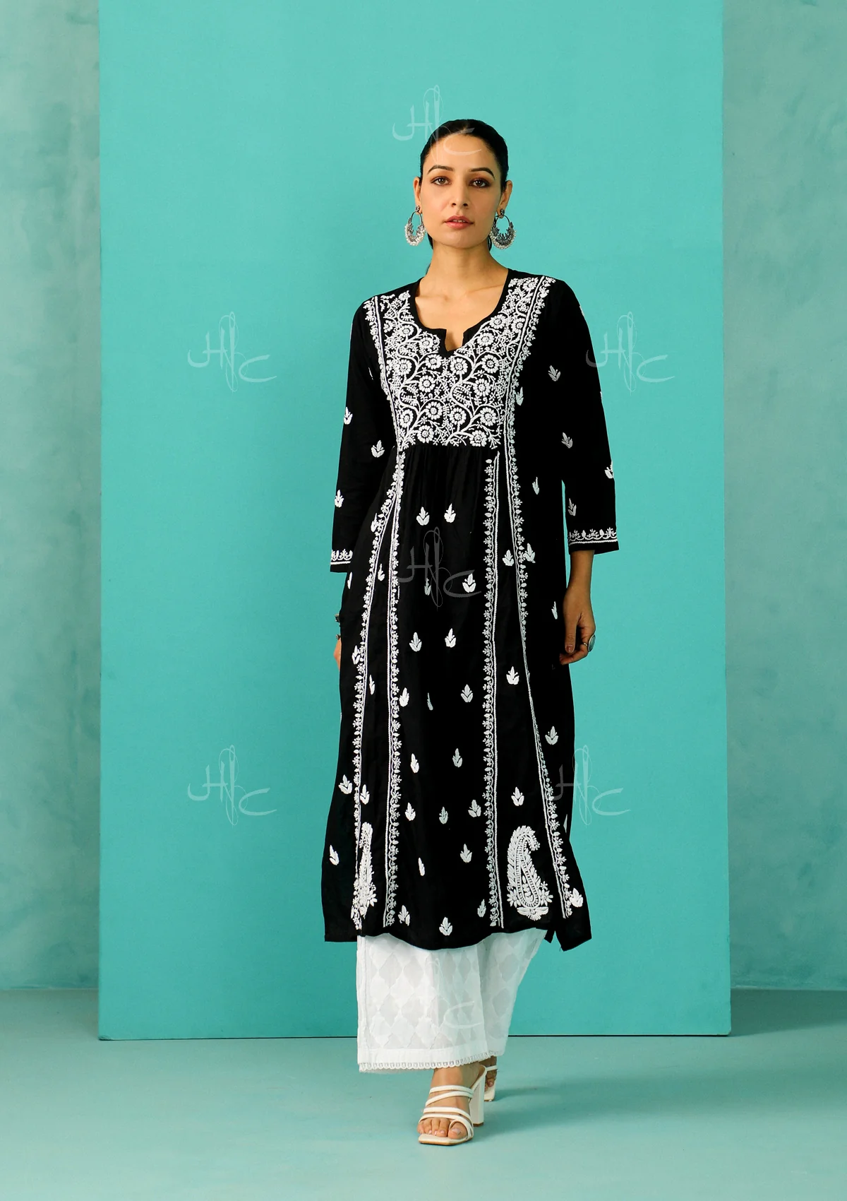 Chandni Chikankari Cotton A-line Kurta - Image 5