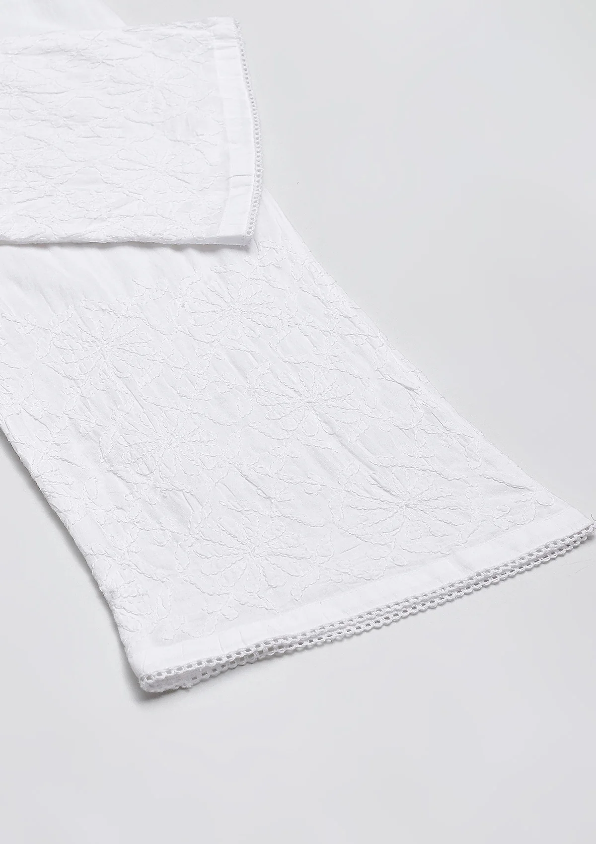 HOC Cotton Chikankari Solid Women's Palazzo - White - Image 2