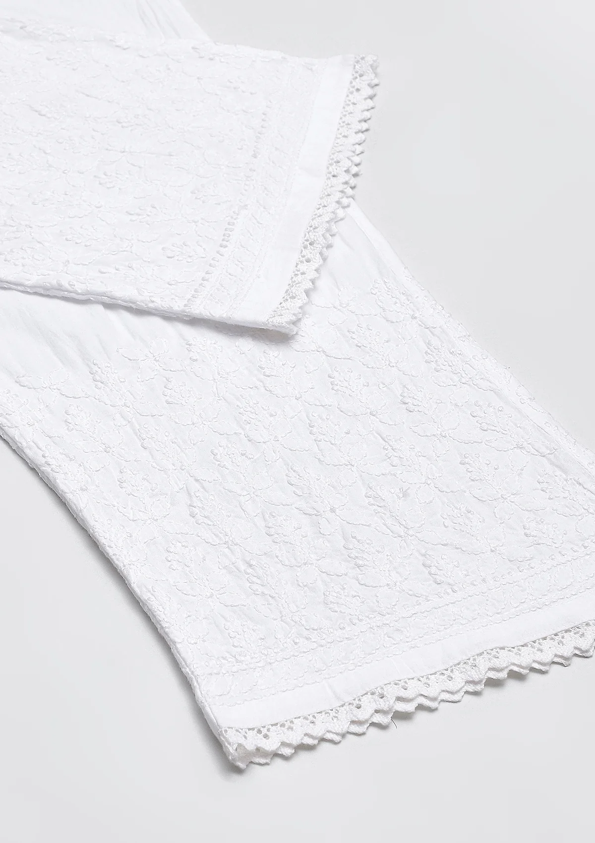 HOC Cotton Chikankari Solid Women's Palazzo - White - Image 3