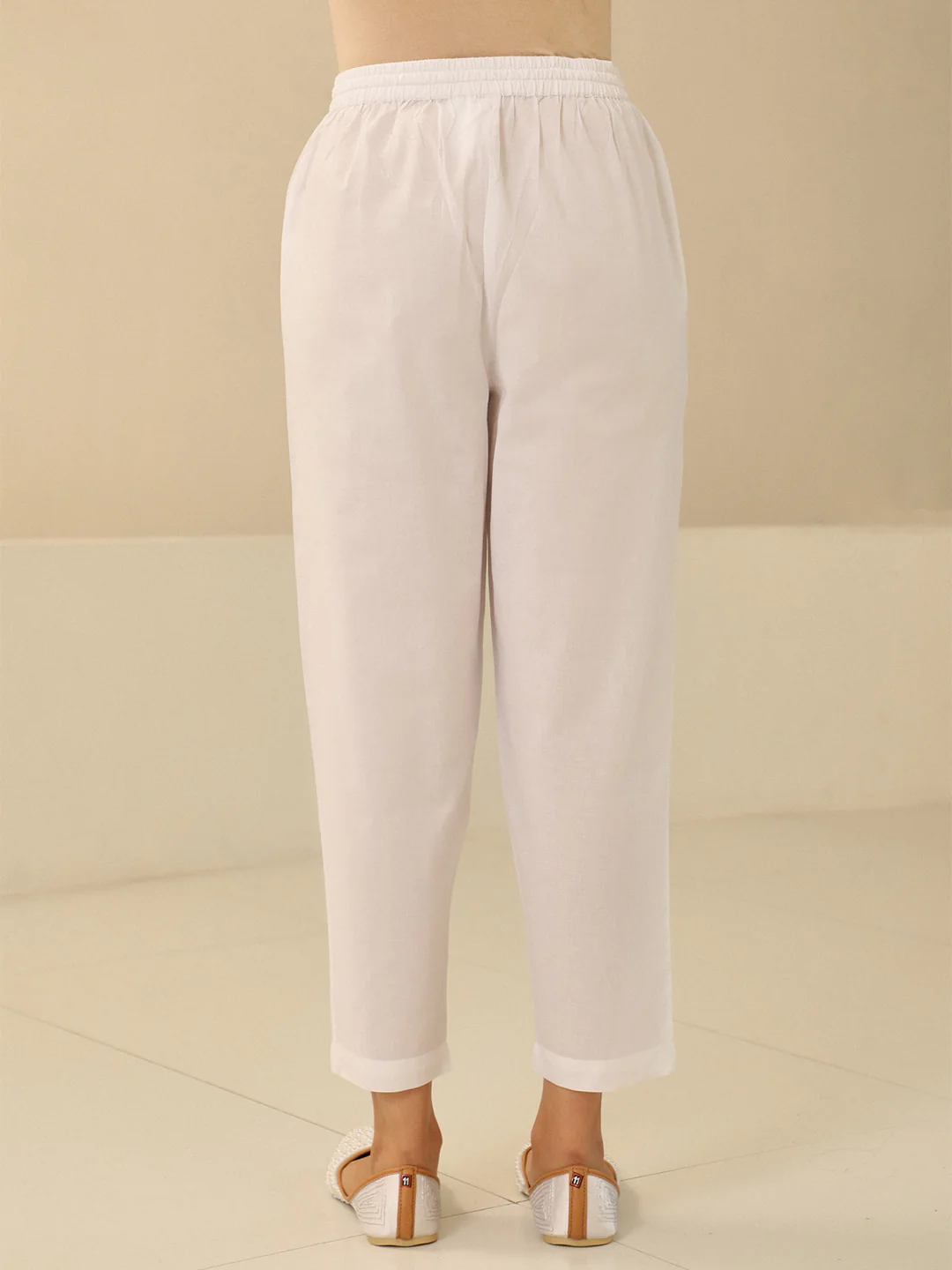 HOC Cotton Solid Women's Pants - White - Image 6