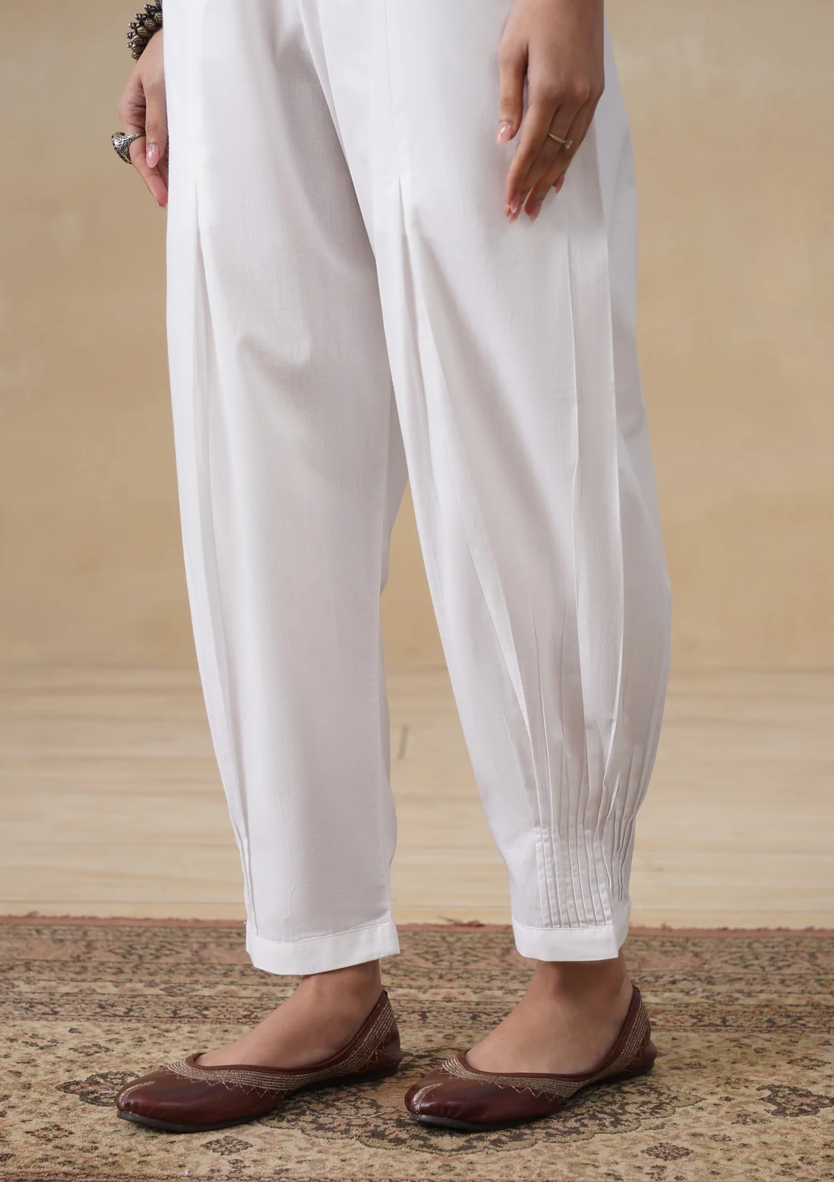 HOC Cotton Women's Solid Afghani Pant - White - Image 5