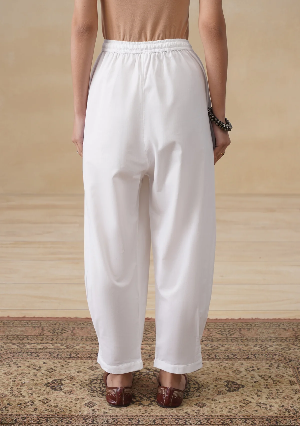 HOC Cotton Women's Solid Afghani Pant - White - Image 6