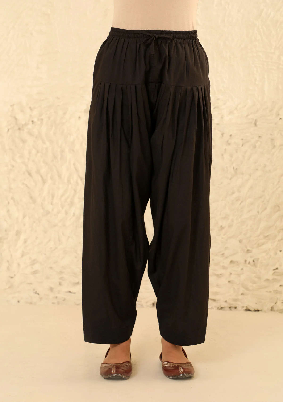HOC Cotton Women's Solid Salwar - Black