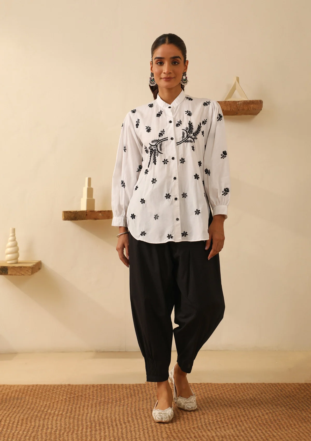HOC Cotton Women's Solid Salwar - Black - Image 2