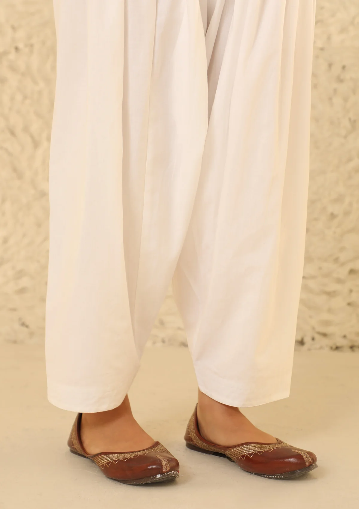 HOC Cotton Women's Solid Salwar - White - Image 3