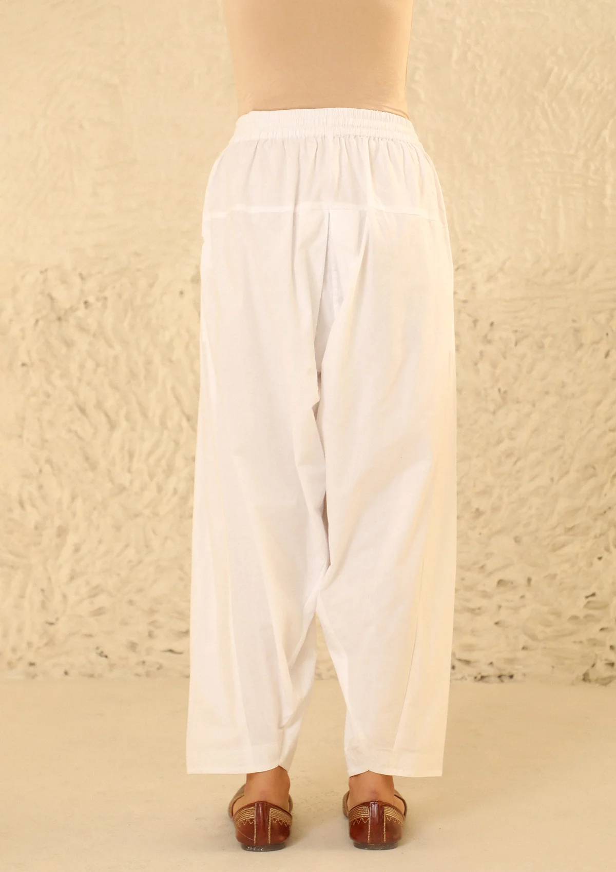 HOC Cotton Women's Solid Salwar - White - Image 5