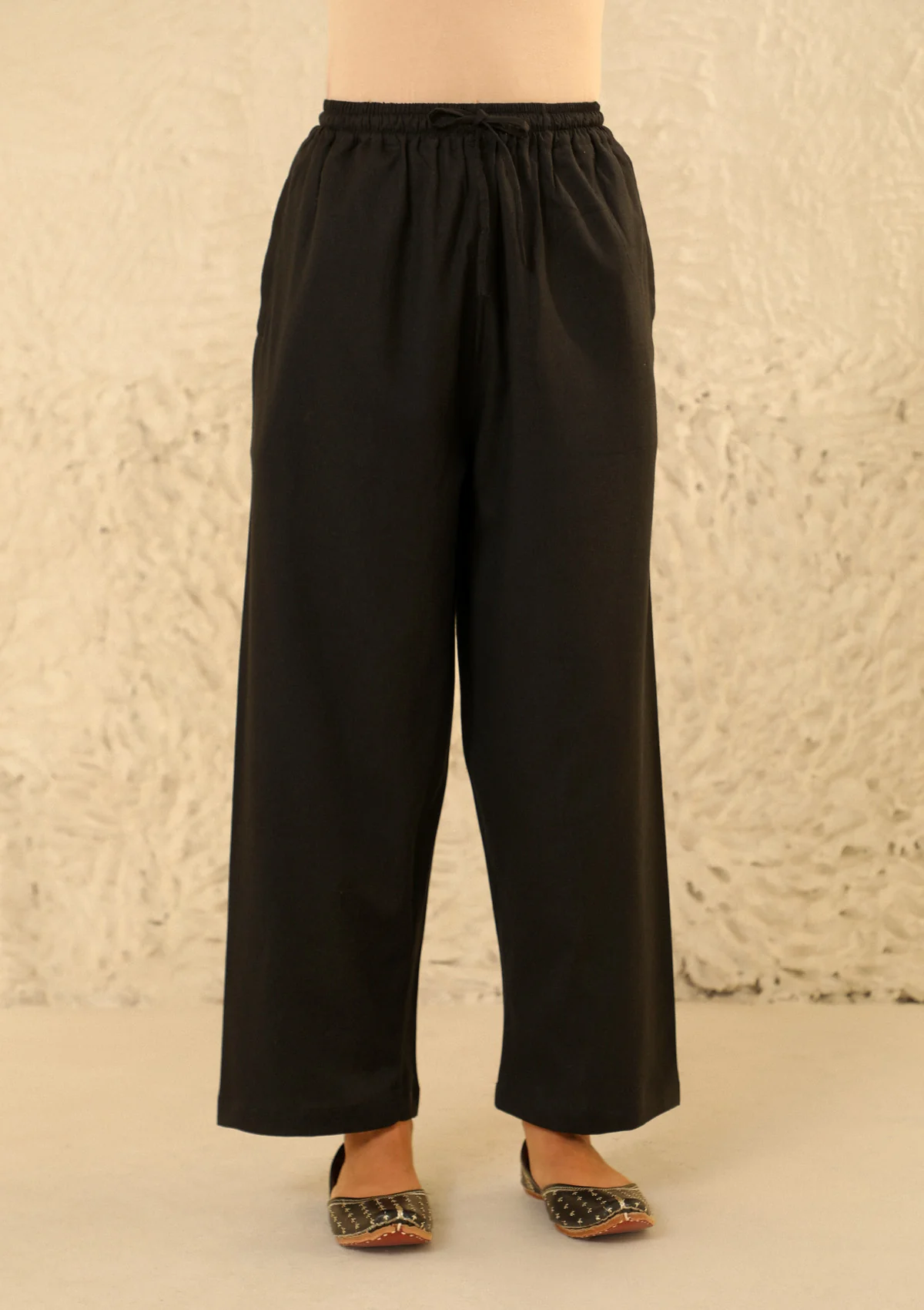 Cotton Loom Women's Solid Straight Pant - Black