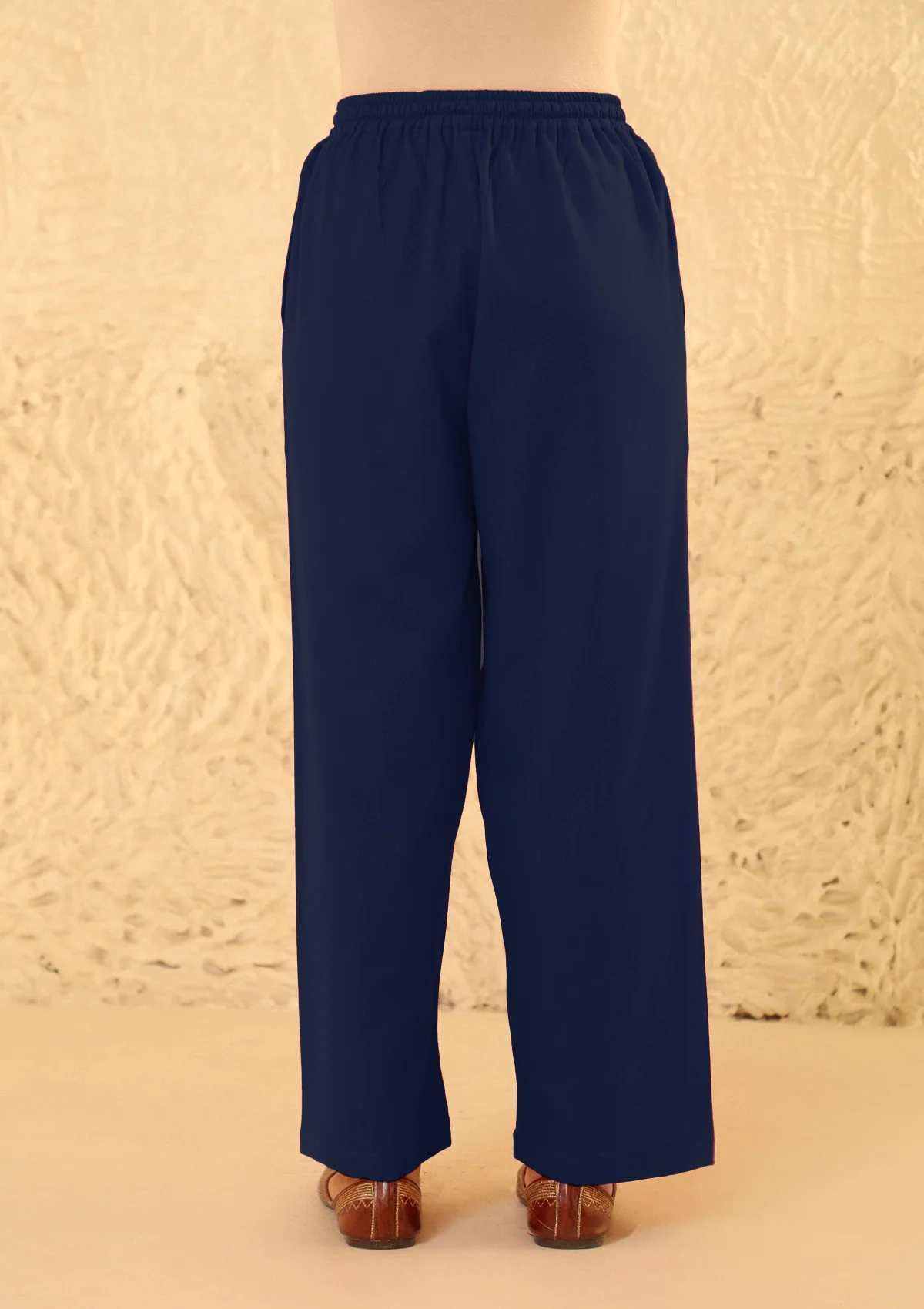 HOC Cotton Loom Women's Solid Straight Pant - Navy Blue - Image 5