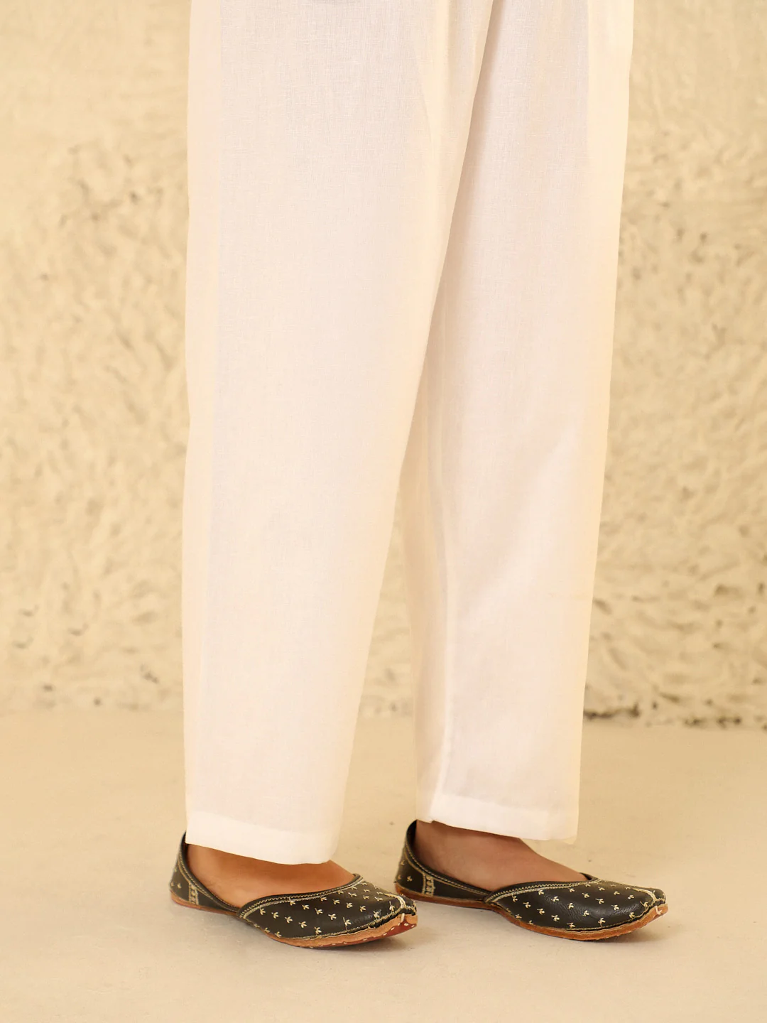 HOC Cotton Loom Women's Solid Straight Pant - White - Image 3