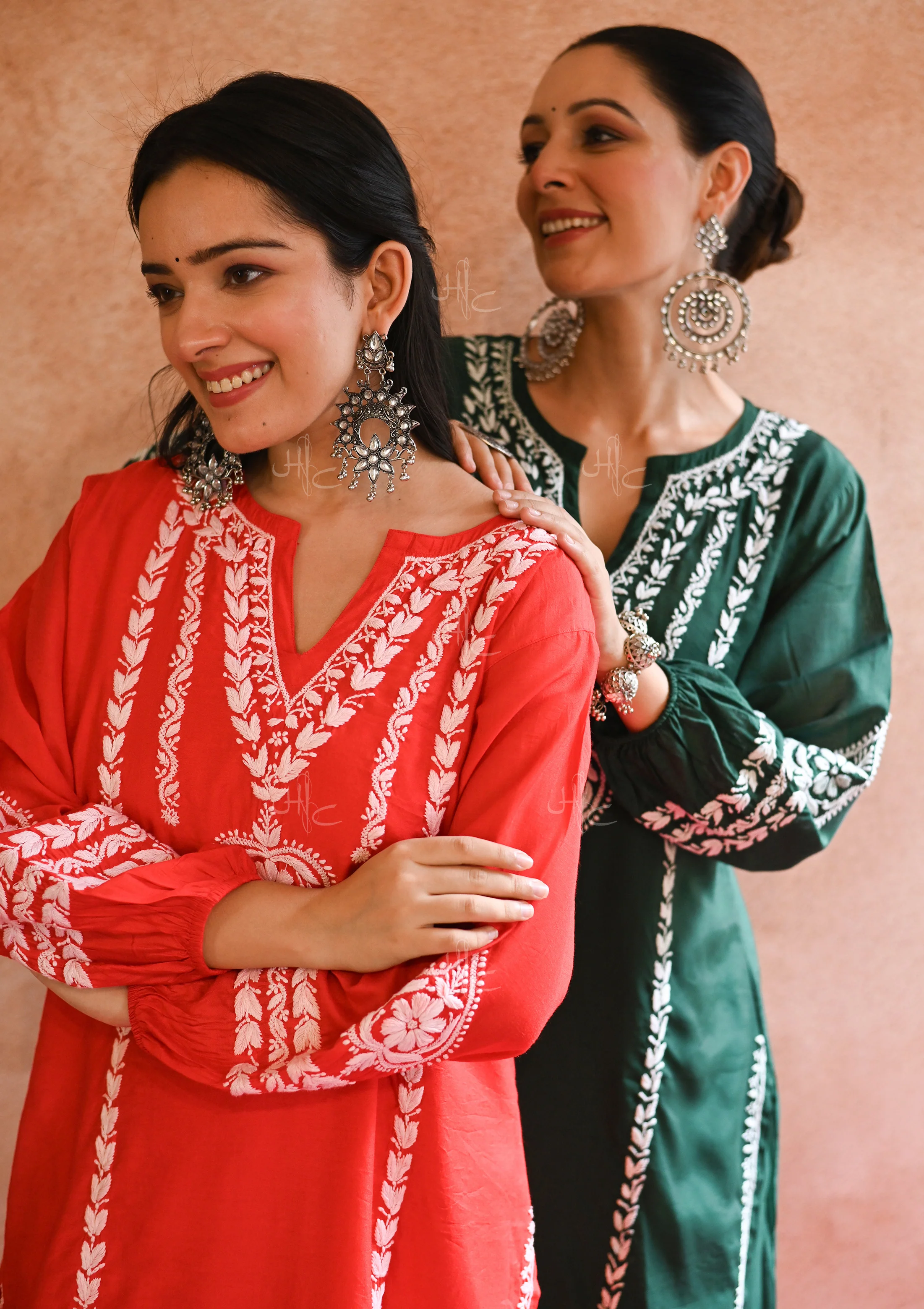 HOC Kajra Chikankari Chanderi Straight Kurta Set - Image 8
