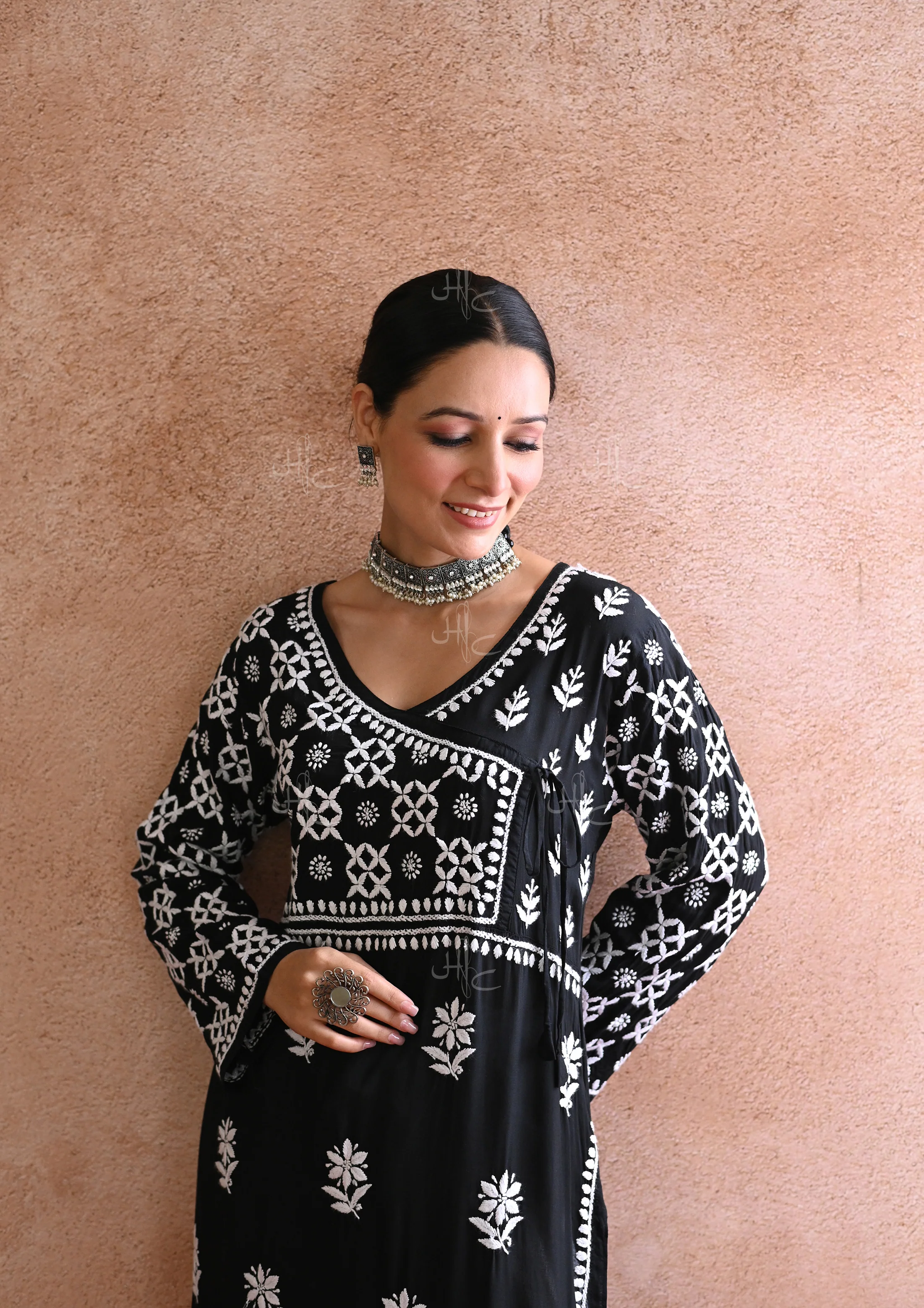 HOC Kashish Chikankari Modal Straight Kurta - Image 7