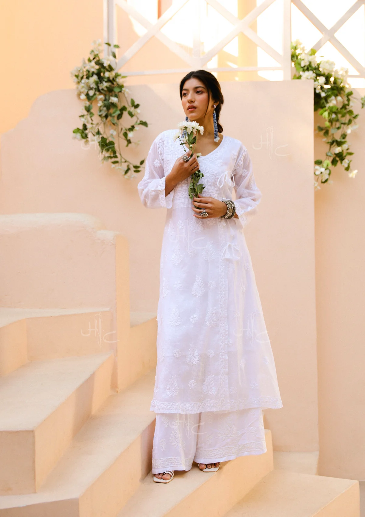 HOC Nazakat Chikankari Kota Angrakha with Inner - Image 5