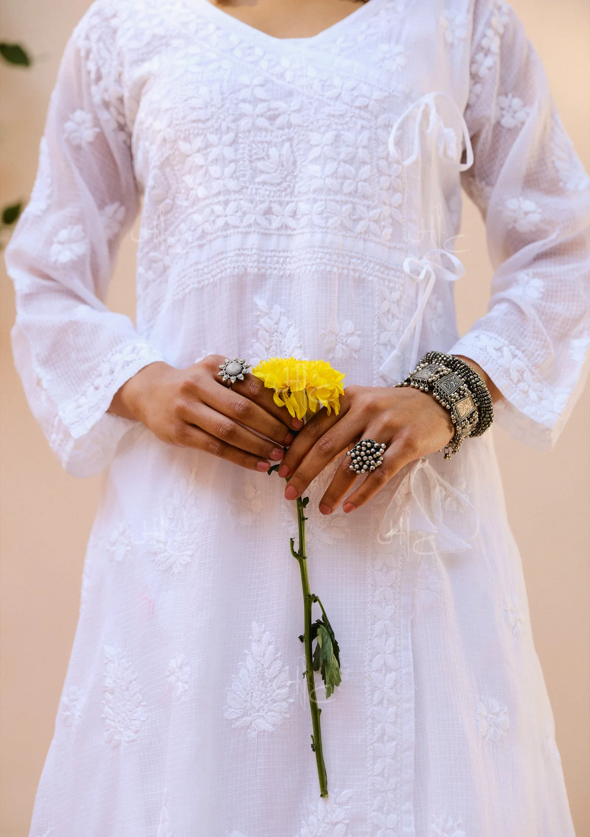 HOC Nazakat Chikankari Kota Angrakha with Inner - Image 6
