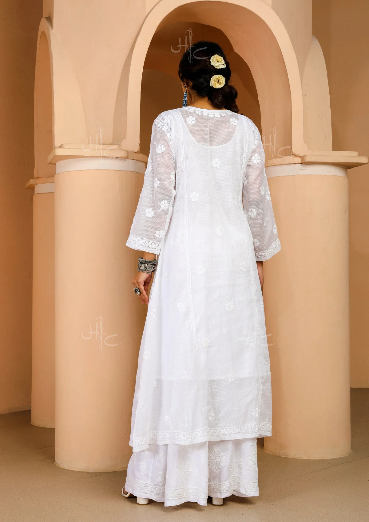 HOC Nazakat Chikankari Kota Angrakha with Inner - Image 8