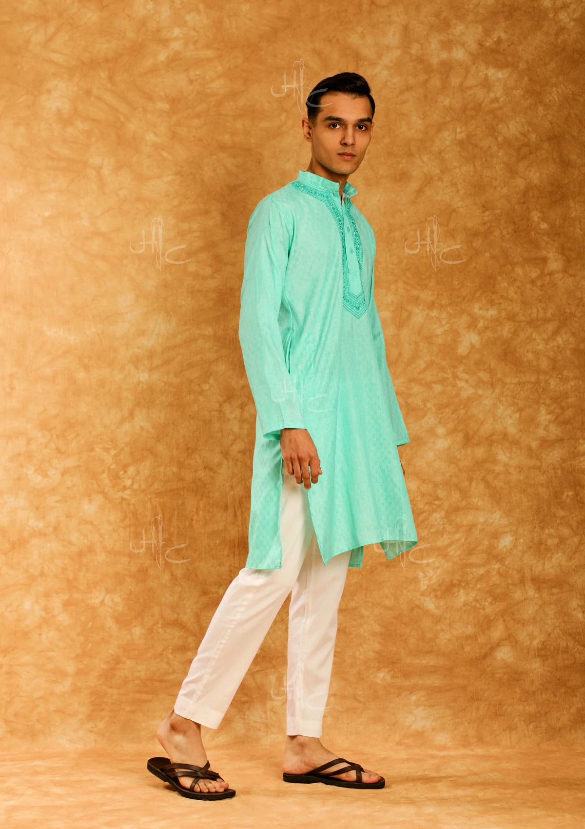HOC Rauf Embroidered Rayon Straight Men's Kurta - Image 3