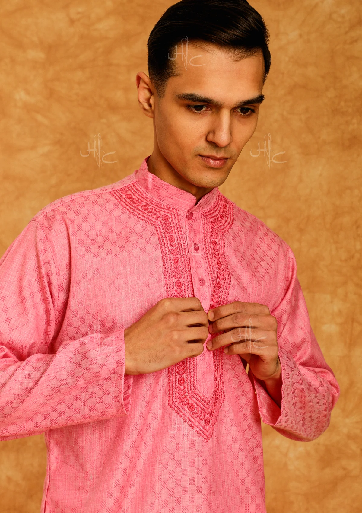 HOC Rauf Embroidered Rayon Straight Men's Kurta - Image 4