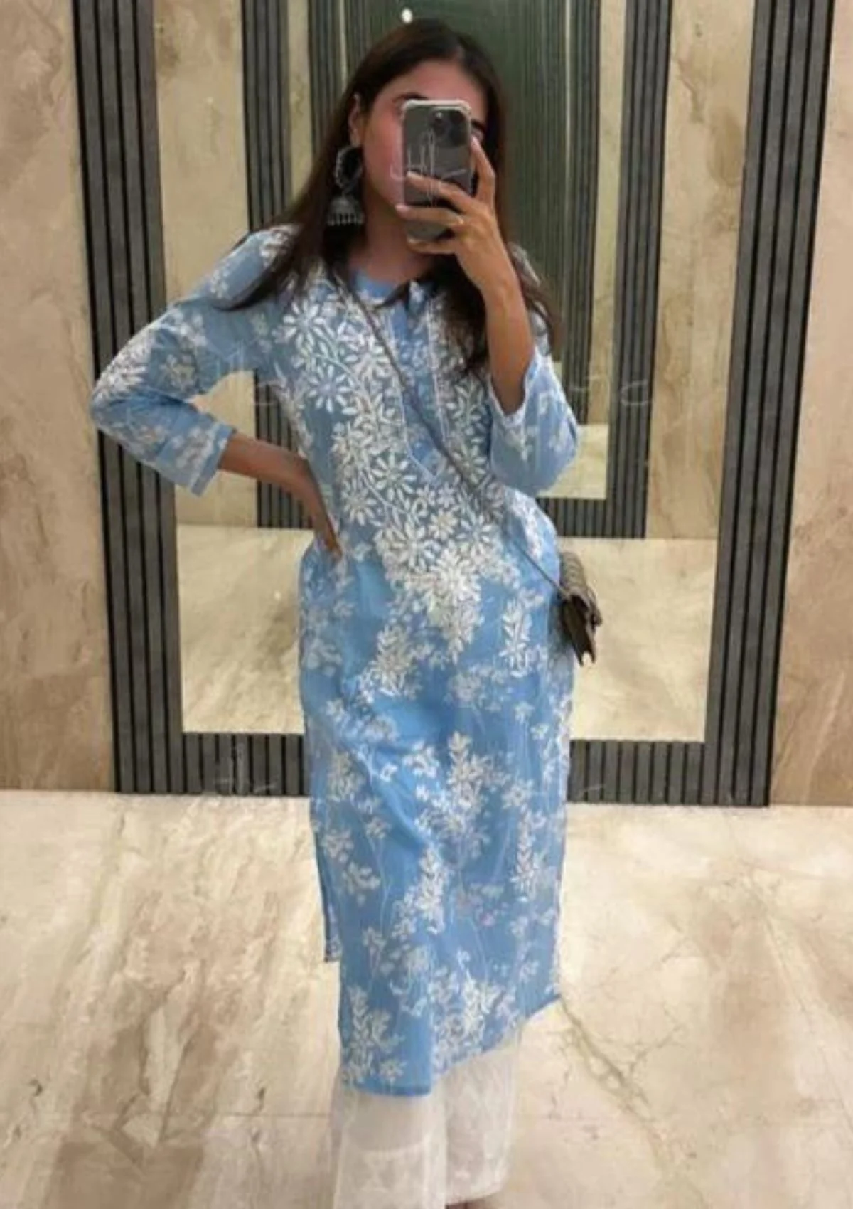 Zainab Chikankari Mulmul Straight Kurta - Image 8